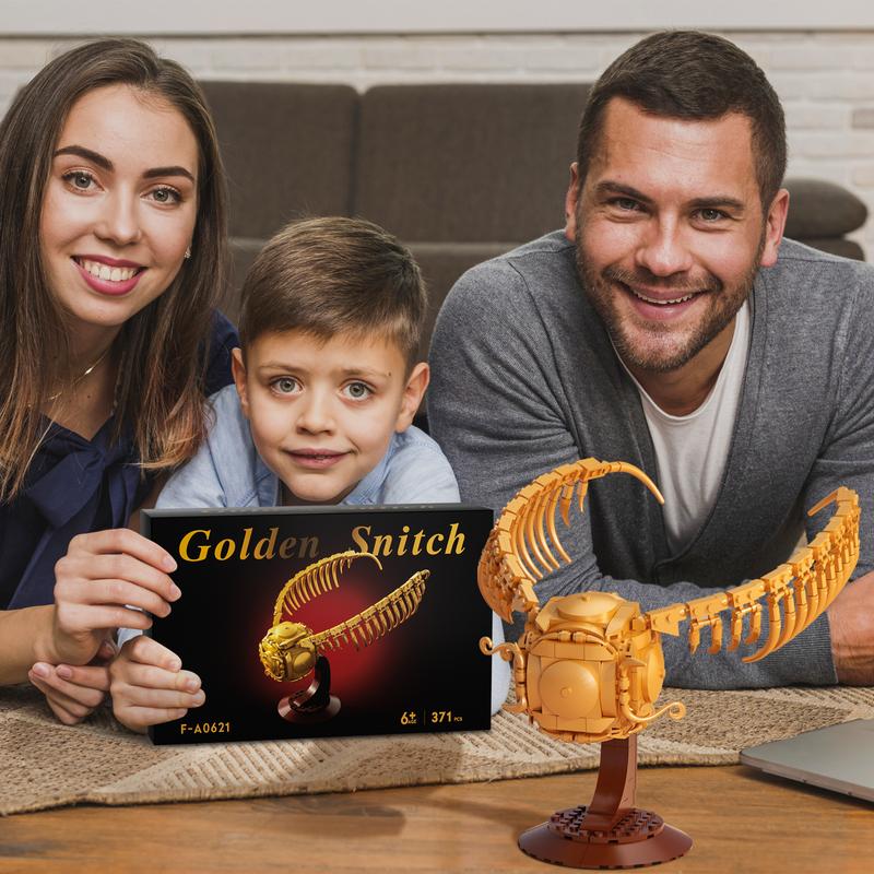 Golden Snitch Building Blocks Set, Quidditch Game Decorations Golden Snitch Building Blocks Set with Resurrection Stone - Home Decor and Birthday Gift for Adult and Kid Fans building block
