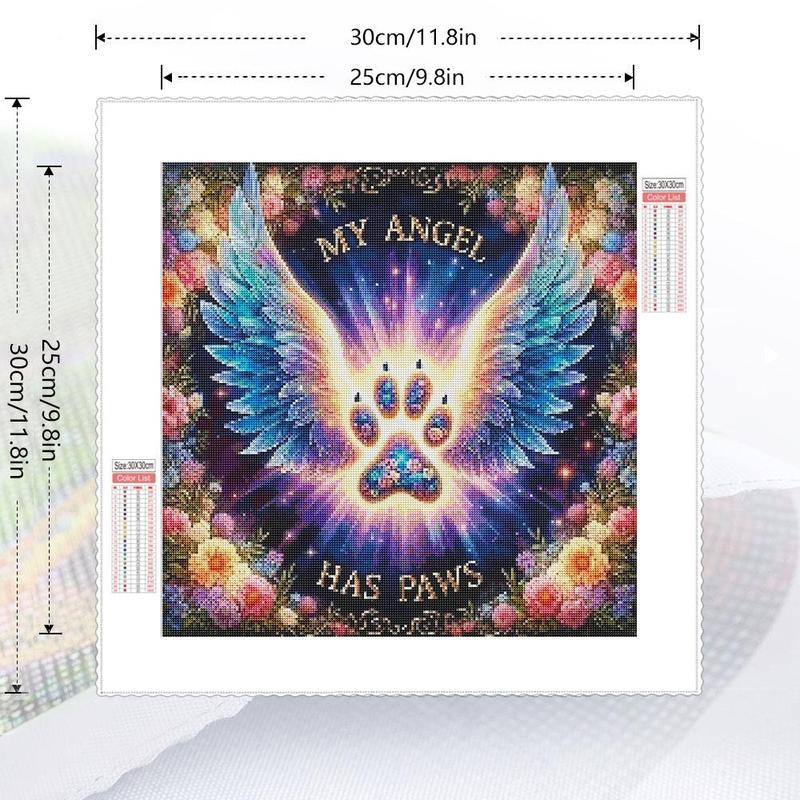 Angel Wing Pattern DIY Diamond Arts Colorful Painting Kit without Frame, DIY 5D Diamond Arts Colorful Painting Kit, Wall Art Decor for Home