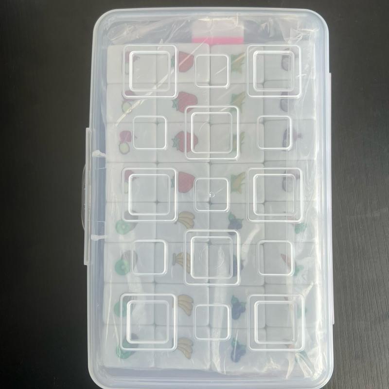 Friendly game set 65 tiles 3cm*2cm*1.4cm White Pink Fruits & Vegetables partern