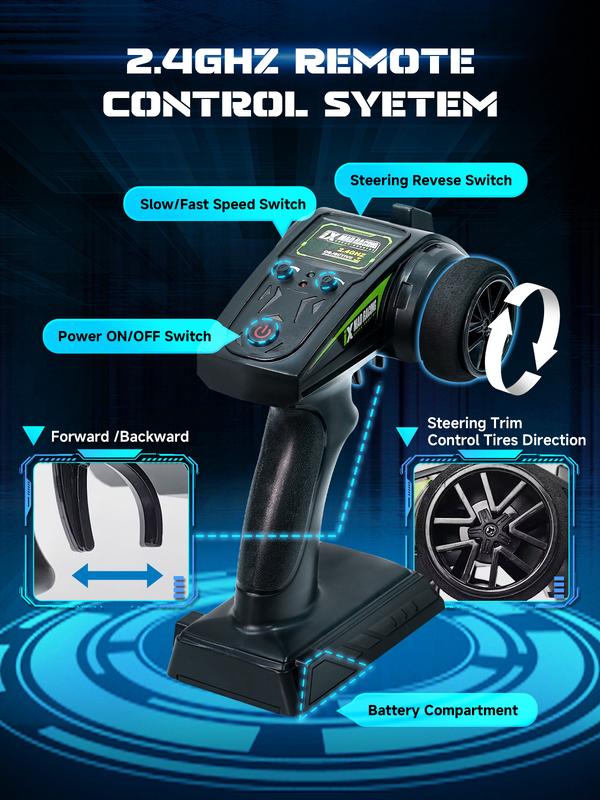 RC Car, 1:16 Scale Adult Childrend High Spee4WD Remote Control Car, 40+KMH, All Terrain Off-road Waterproof RC Monster Truck, 2.4GHz Fast RC Car, Suitable for All Ages, Gift for Boys 8-12 Years Old