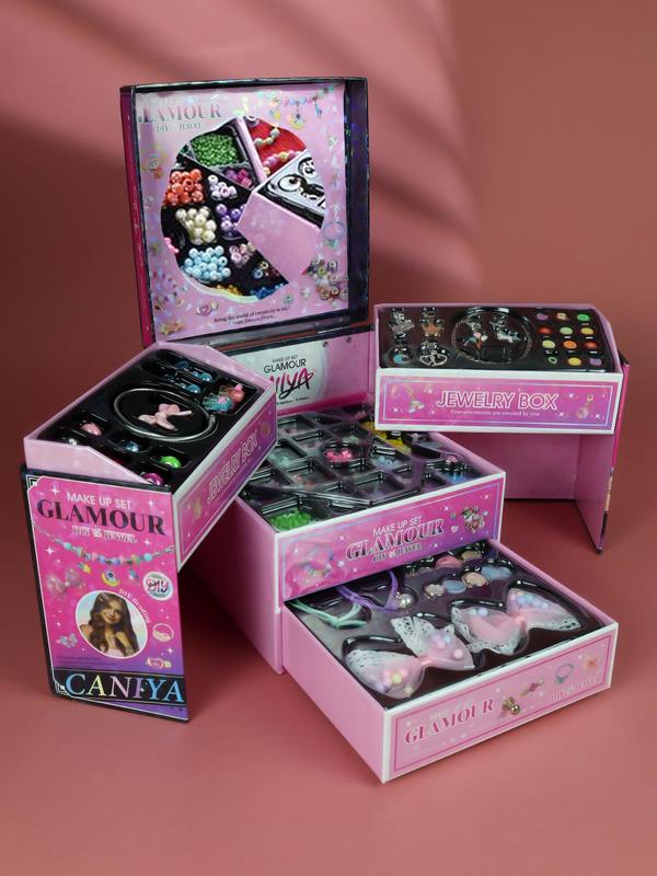 Cute Mixed Beaded Jewelry Making Kit, Including Beads, Hair Ties, Hair Clips, Bracelets, Necklaces, Jewelry Making Supplies for Girls