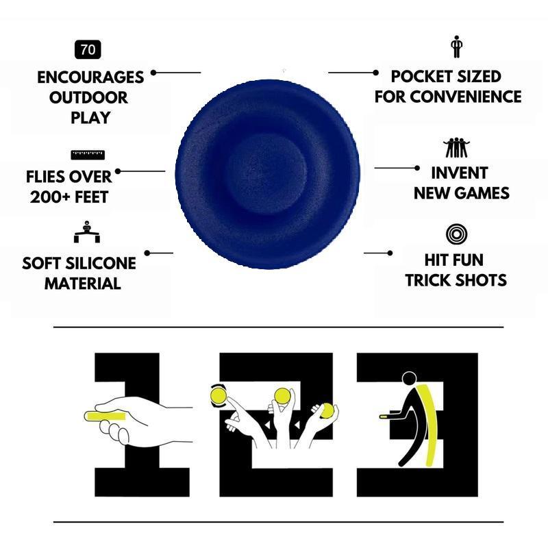 Portable Silicone Flying Disc Set, 6pcs Mini Round Flying Disc, Portable Flying Discs for Outdoor Use
