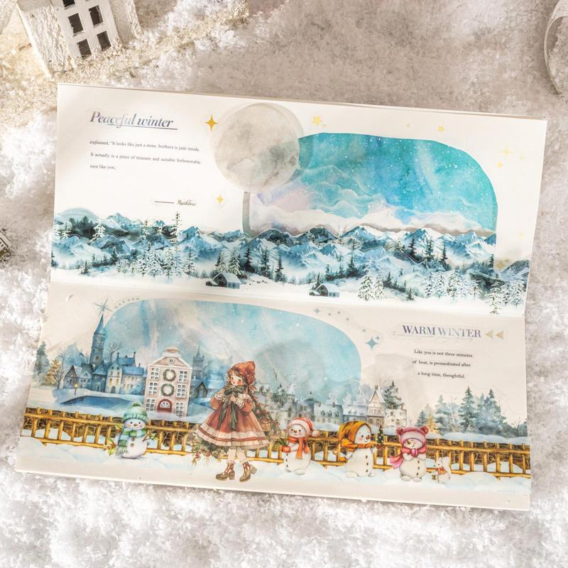 Winter Landscape Pattern Washi Tapes, 6 Counts set DIY Scrapbook Decorative Decals, Creative Scrapbooking Supplies for Gifts