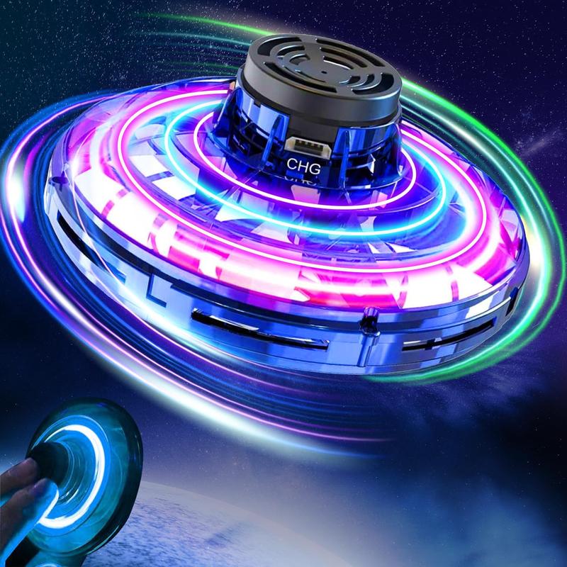 Flying I Fly Spinner, Fidget Spinner Flying Toys, Mini Fly UFO Hand Controlled Boomerang Drone, Cool Stuff Gadgets Gifts for Kids Boys Girls Teens 8 9 10+ Year Old Indoor Outdoor (Blue),Christmas gifts