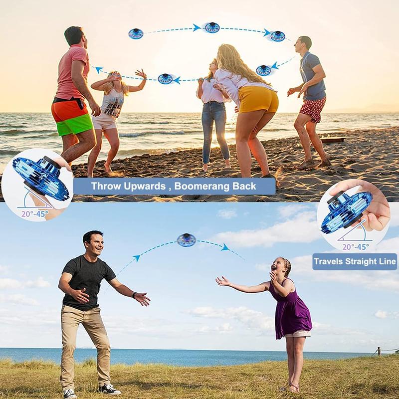 Flying I Fly Spinner, Fidget Spinner Flying Toys, Mini Fly UFO Hand Controlled Boomerang Drone, Cool Stuff Gadgets Gifts for Kids Boys Girls Teens 8 9 10+ Year Old Indoor Outdoor (Blue),Christmas gifts
