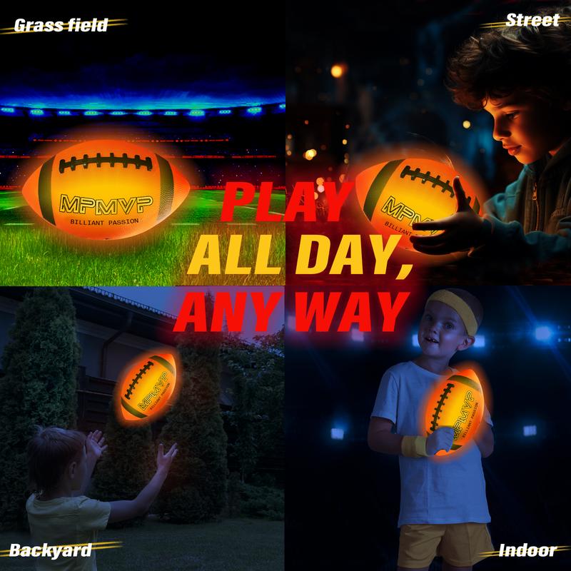 Light Up Football: Glow in the Dark Rechargeable Ball Size 6,Outdoor Sports Birthday Gifts Activity Teenage Youth Gift Ideas