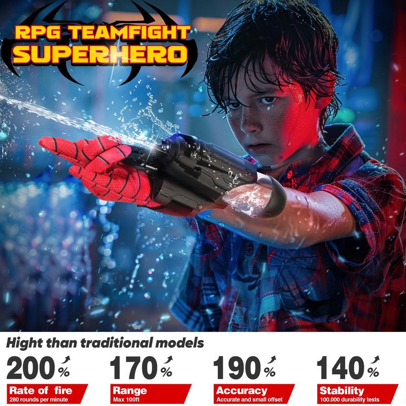 Spider Water Web Shooting Toy,Water Spider toy, Gloved Wrist Outdoor Fun Water Toy, Summer Pool Party Toys,Gift For aged 12 and above,Stress relief toy