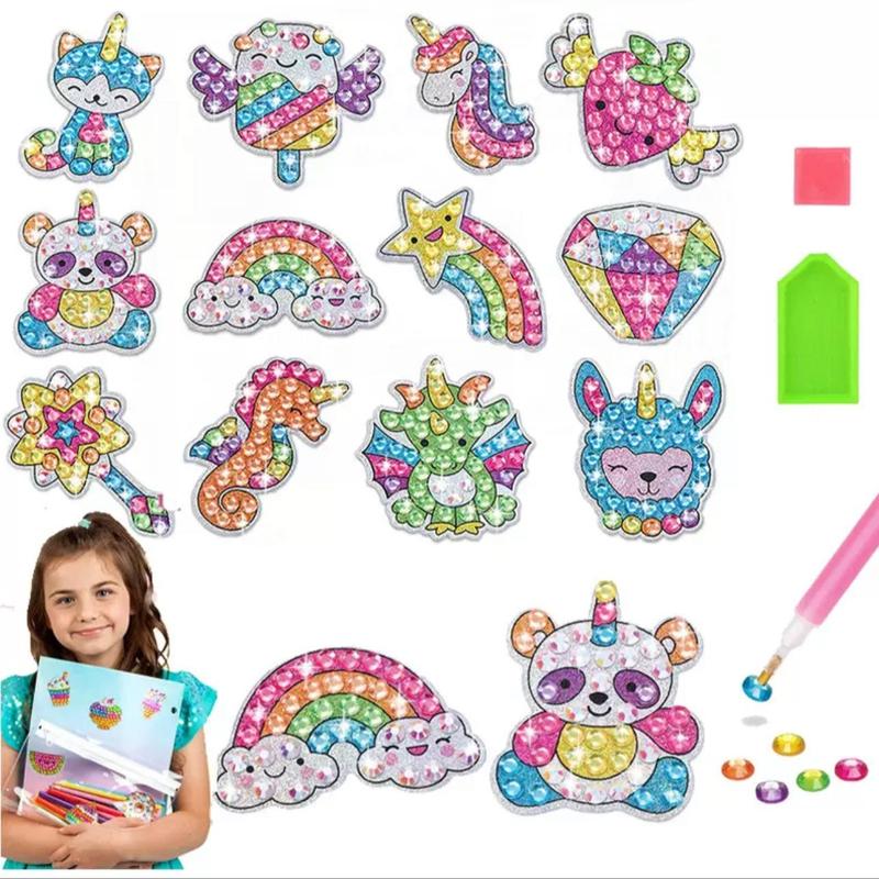 5D Artificial Diamond Arts Painting Sticker Kit, 12pcs set Handmade Decor Gift, DIY Decorative Art Craft