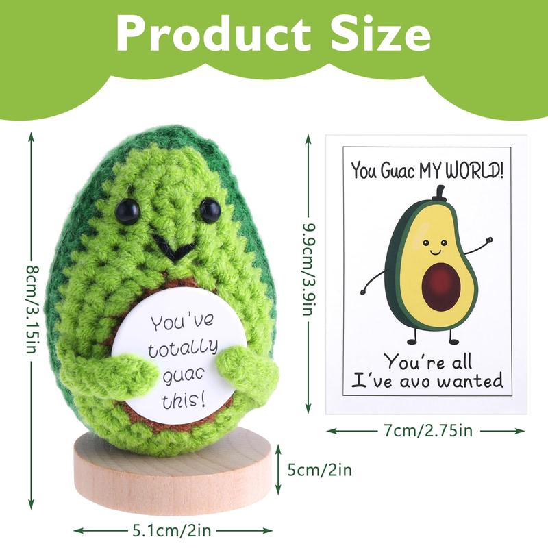5 Pcs Handmade Positive Crochet Corn, Funny Emotional Support Crochet Corn Doll Ornaments with  Positive Card for Motivational Birthday Gift