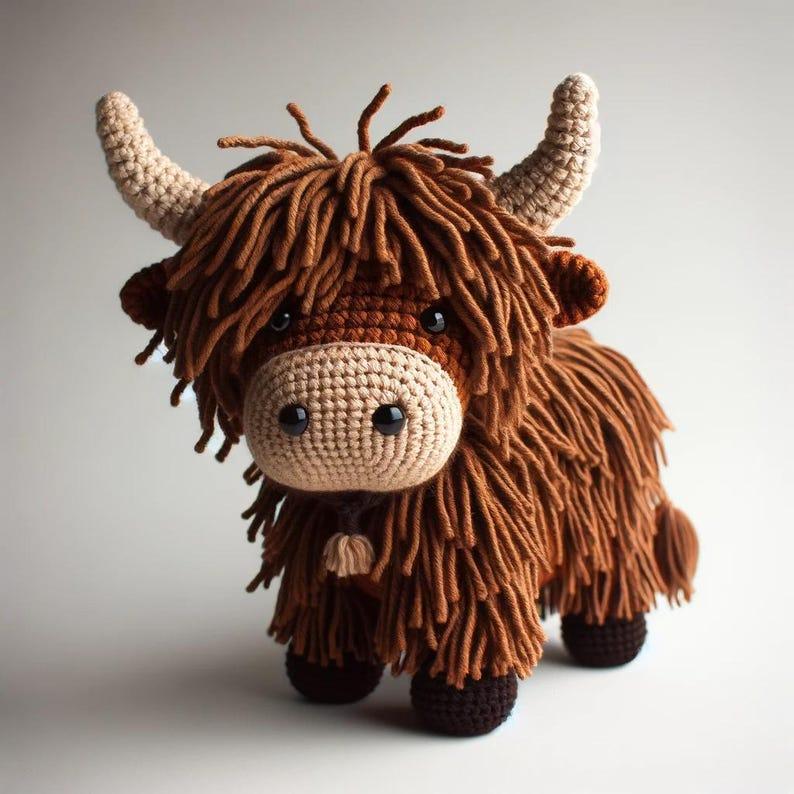 Highland Cow Crochet - Amigurumi Cow Crochet - Crochet Toy - Handmade Gift Idea - Farm Animal Crochet