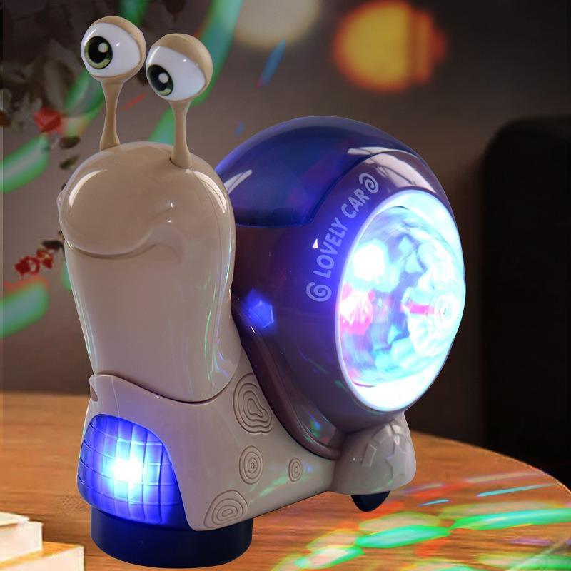 Electric Cartoon Snail Toy, 3D Light Projection Music Parent-child Toy, Musical Animal Toy for Gifts