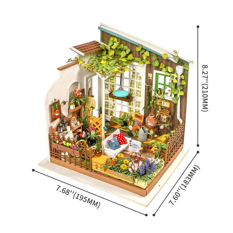 Rolife Dollhouse DIY Miniature Set Miller's Garden House LED Model Building Kit Hobby CraftHome Decor-Christmas Birthday Gifts for Boys Girls Women Friends (Miller's Garden)