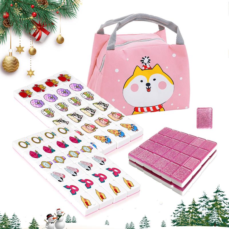 Seaside Escape Game with Cute Pink Cartoon Pattern with Handbag Board Game Accessories Family Game