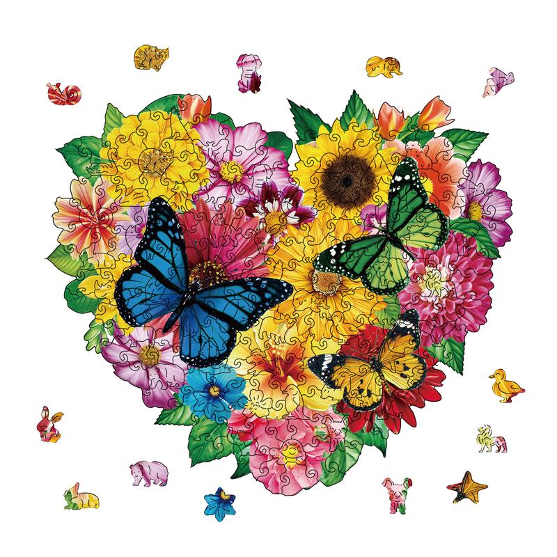 Wooden Jigsaw Puzzles - Sunflower, 200 Piece Luxurious Shaped Wooden Puzzles for Adults and Kids, Family Game