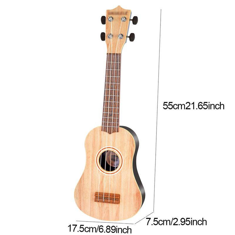 21 Inch Peach Core Wooden Ukulele Toy, Music Musical Instrument Beginner Educational Lovers Ukulele Set Gift