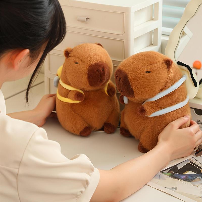 2 Styles Capybara Plush Toys Cuddle Plush Capybara Realistic Capybara with A Bee Bag Or An Oyster Bag Gift for Festival Birthday