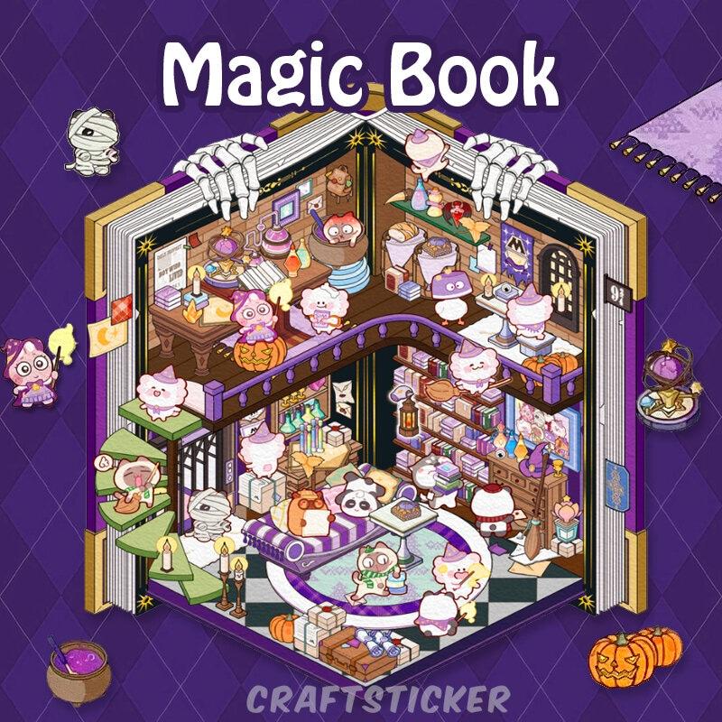 3D Miniature Scene Sticker | DIY Miniature Scenes Sticker Gifts | journalkit | Room Sticker Book sticker