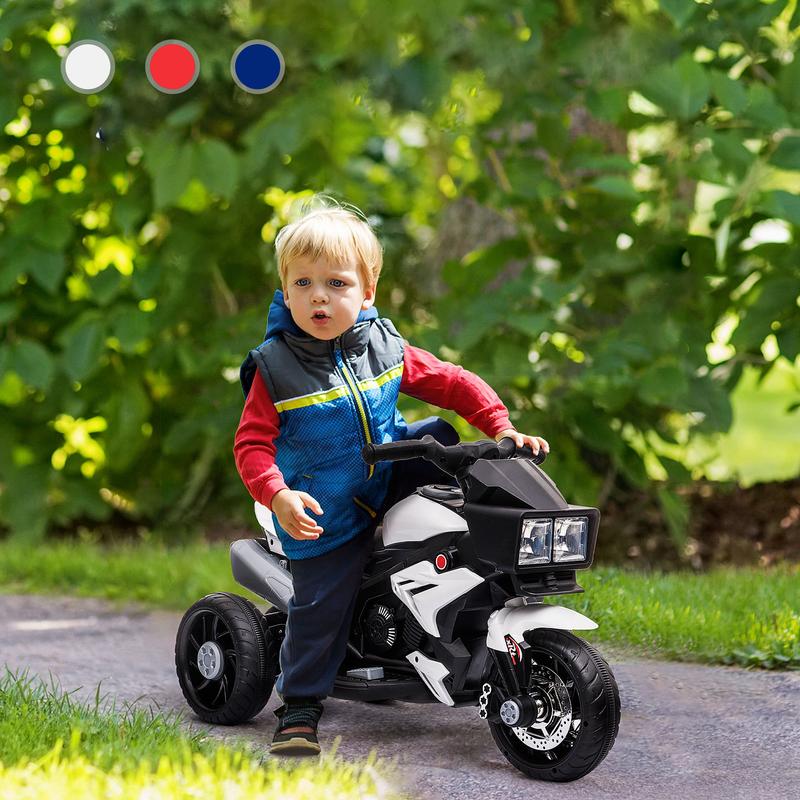 Aosom Kids Motorcycle Dirt Bike Electric Battery-Powered Ride-On Toy Off-road Street Bike with Charging Battery, Training Wheels