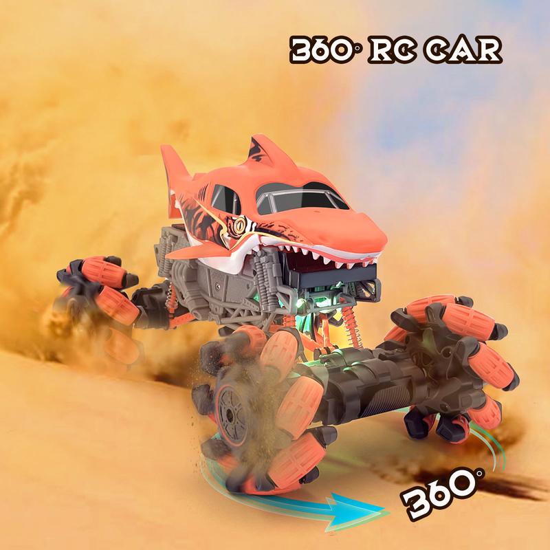 Remote Control Car,Shark Monster Truck with Gesture Sensor,1:16 30km h Off-Road Rc Cars - 360°Rotation All Terrain 2.4Ghz 4WD Truck Toy Gift for Girls,Boys 3-12 Years