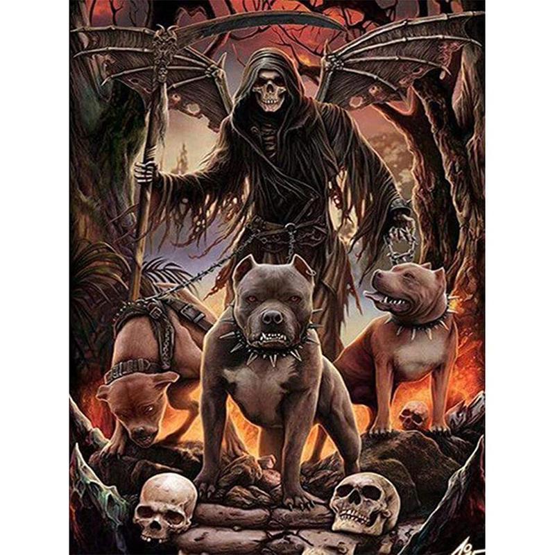 Skull Pattern DIY Diamond Arts Painting without Frame, DIY Decorative Arts Picture for Beginner, Home Wall Craft Decoration