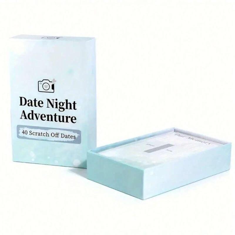 Date Night Adventure Scratch Card Game, 1 Box Creative Date Night Adventure Scratch Card, Game Card for Couples, Office Supplies