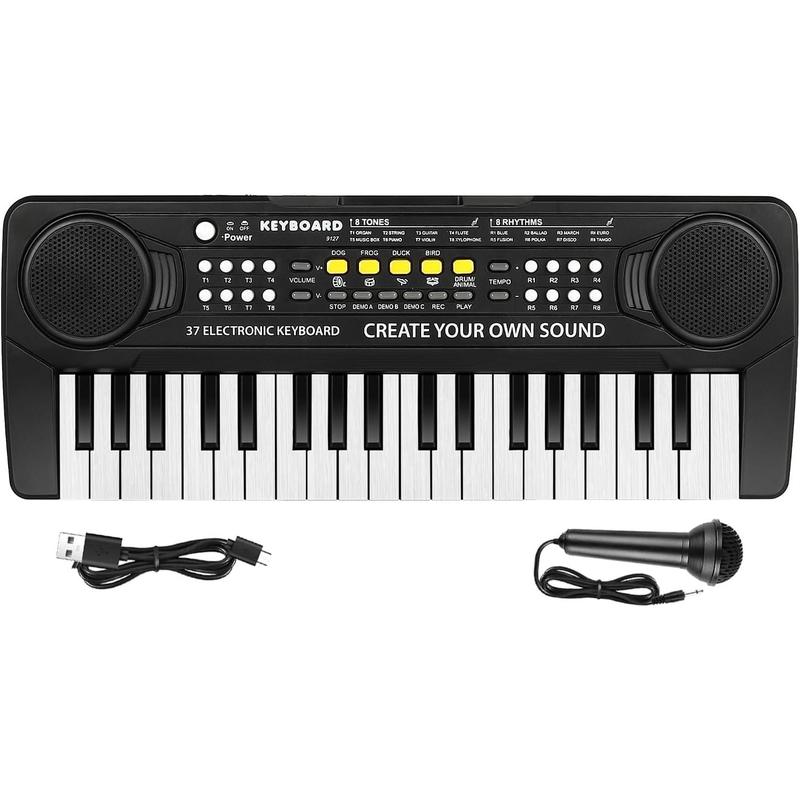 Kids Keyboard Piano - 37 Keys Piano Toys for Kids 3+ Year Old Beginners, Portable Electronic Piano with Microphone Educational Musical Toy for 3 4 5 6 7 8 Year Old Boys Girls Gifts