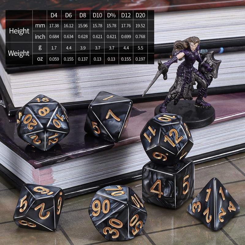 DND Dice Sets - 26 X 7 Polyhedral Dice (182count) with a Large Drawstring Bag Great for Dungeons and Dragons, Role Playing Table Game