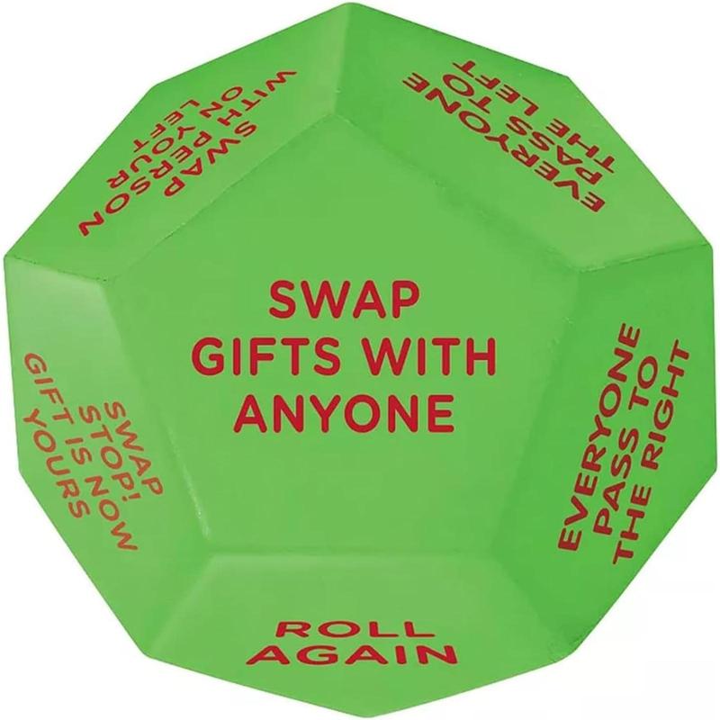 Christmas Gift Exchange Dice, 1 Count 12 Different Sides Gift Exchange Game, Party Game Dice for Family Party, Party Activities