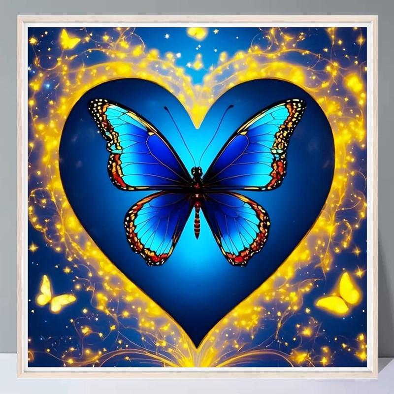 Butterfly Pattern DIY Diamond Arts Colorful Painting Kit without Frame, DIY 5D Diamond Arts Colorful Painting for Home Bedroom Wall Decor