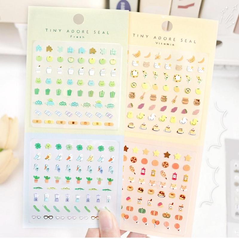 Mixed Pattern Sticker (4 Counts), Cute Fruit & Animal Pattern Sticker, DIY Decorative Sticker for Scrapbooking, Journal Making, Gift Wrapping