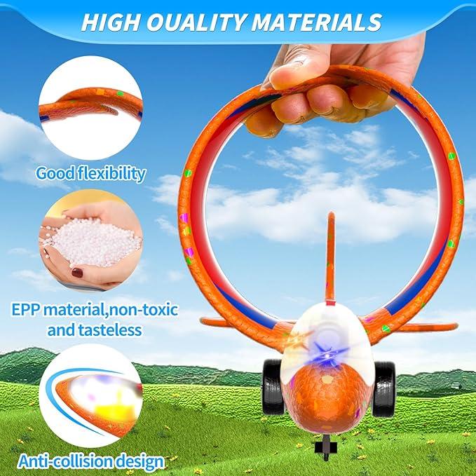 New 3 Pack Foam Airplanes for Kids, 2 Flight Modes Toys, Outdoor Flying Toys