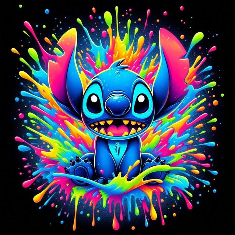 Disney Cartoon Stitch Pattern DIY Diamond Arts Colorful Painting Kit without Frame, DIY 5D Diamond Arts Colorful Painting Kit, Wall Art Decor for Home