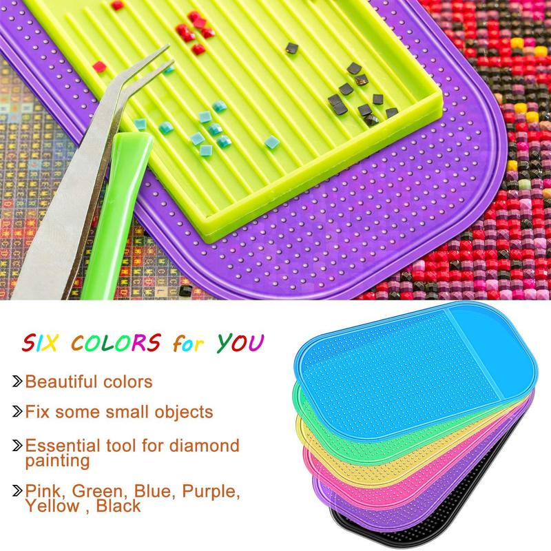 Silicone Diamond Art Painting Accessories for Christmas Gift, 6 Counts set Anti-slip Sticky Mat, Universal Sticky Gel Pad for Holding Tray, Diamond Art Painting Accessories