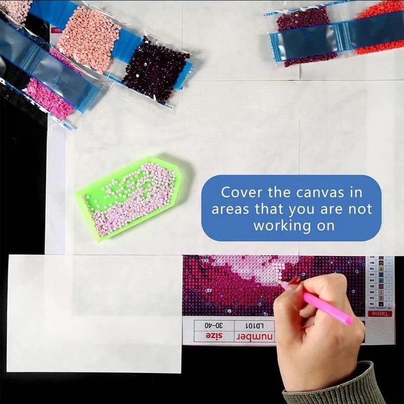 Diamond Art Colorful Painting Dustproof Film (50pcs), Waterproof Anti-Stick Function Dustproof Paper, DIY Diamond Art Decorative Painting Tool Separator Paper, Christmas Gift