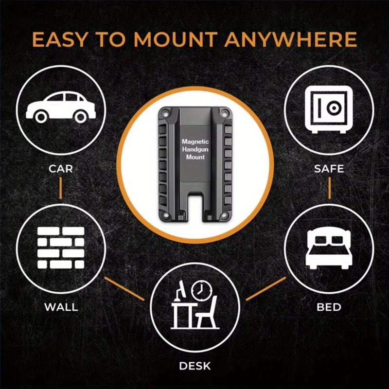 Gun magnet magnetic gun mount | HQ rubber coated gun magnet Buckler series for car, truck, desks, safes, and walls | indoor gun racks | concealed gun holder for handgun