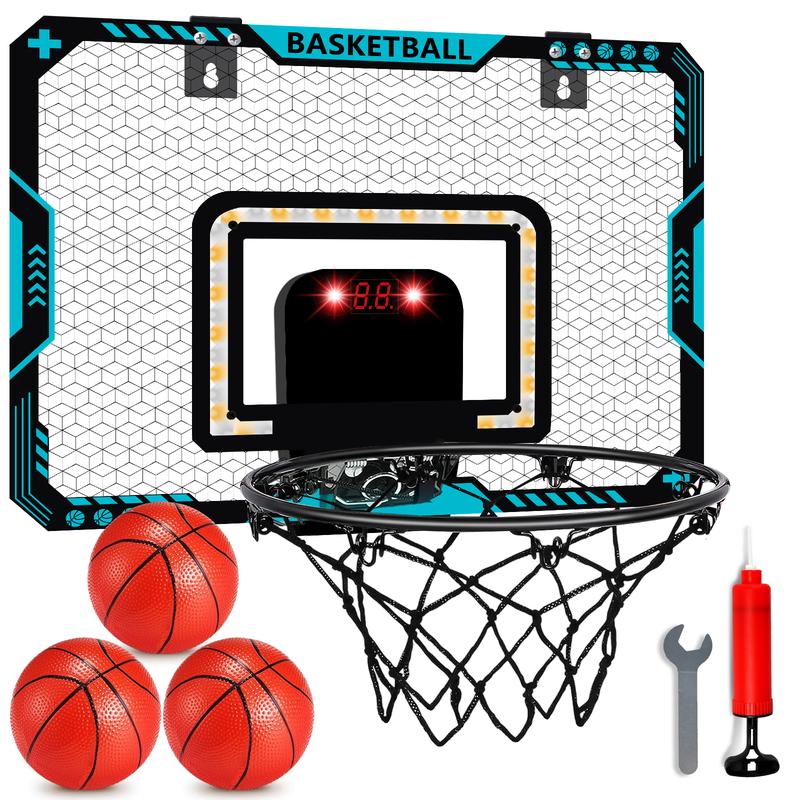 Indoor Mini Basketball Hoop Set , Electronic Scoring & Lights