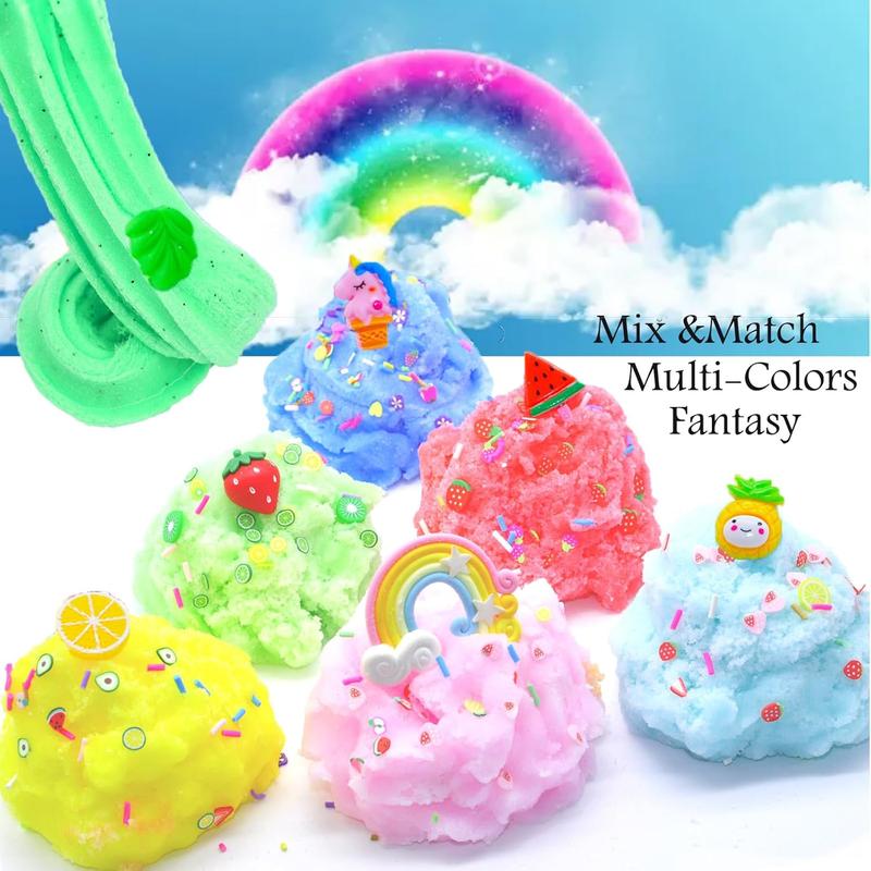 11pack Dual Color Cloud Slime Kit for Girls and Boys -Super Soft and Non-Sticky, Party Favor for Kids Girls & Boys