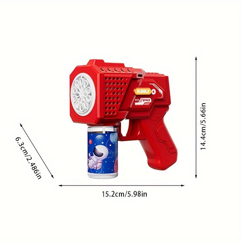 Space-Themed Bubble Blaster Gun - 40 Holes, No Batteries or Liquid Needed, Red Blue