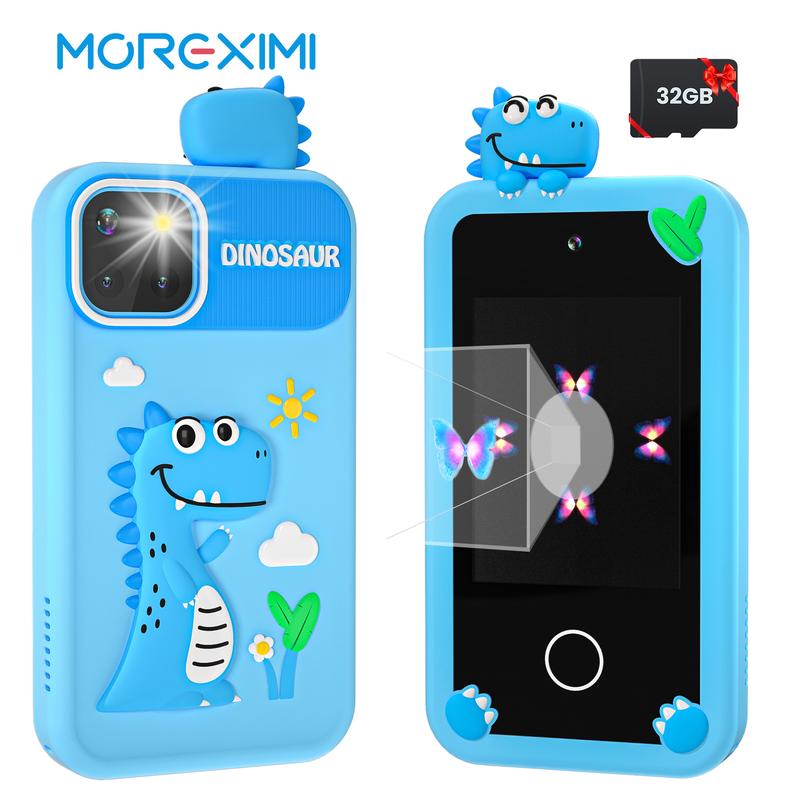 MOREXIMI Smartphone Toy for Kids, Birthday Gift Unicorn Toy Phone, Touch Screen Holographic projection Kids Phone, Travel Toy Preschool Learning Toy with 32GB SD Card