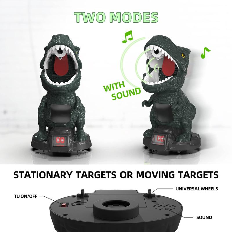 Movable Dinosaur Shooting Toys , Tyrannosaurus Target with Water Mist Spray and Pterosaur Air Pump Foam Toys