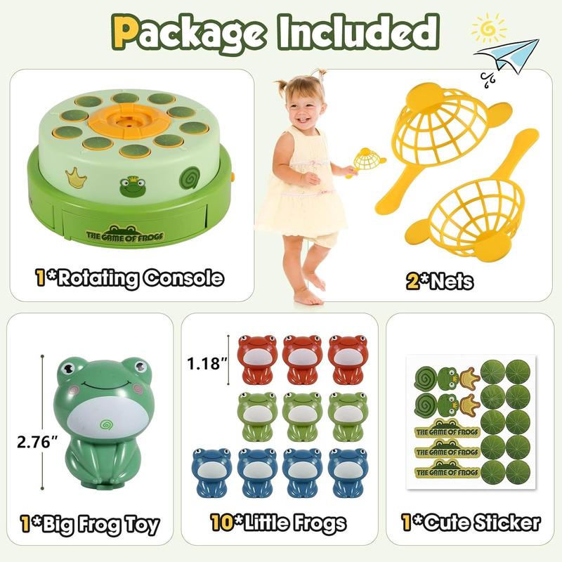 lovebrick Frog Game Rotating Ejection Toy Games for Kids Age 4-6, Bounce and Catch  Frog Board Games for Kids 4-8,Family Games Toys for 5-7 Boys Girls, Birthday Gifts for Toddlers 3-5 Preschool Toys for Birthday Gifts for Toddler Toys & Games