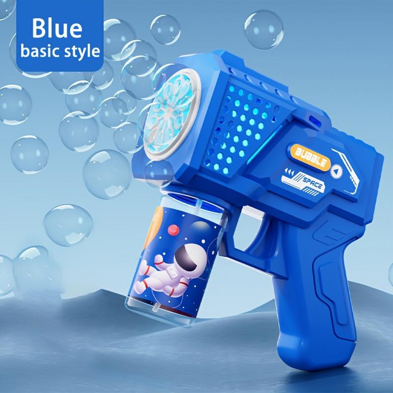 Space-Themed Bubble Blaster Gun - 40 Holes, No Batteries or Liquid Needed, Red Blue