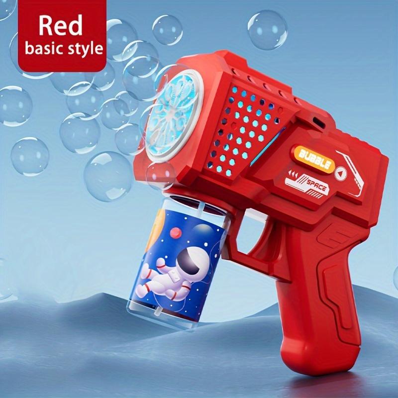 Space-Themed Bubble Blaster Gun - 40 Holes, No Batteries or Liquid Needed, Red Blue