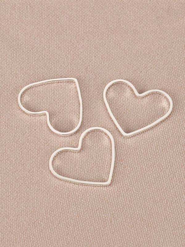 Heart Shaped Hollow Out Design Connectors, Fashionable Jewelry Making Accessories for DIY Bracelet & Necklace & Earrings, Jewelry Making Accessories
