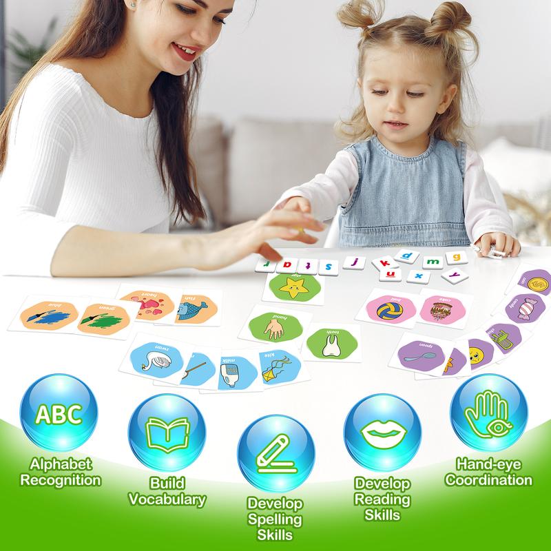 First Word Games, Magnetic Letters & Flash Cards, Phonics Games, Alphabet Learning Toys, Refrigerator Fridge Magnets, Spelling game
