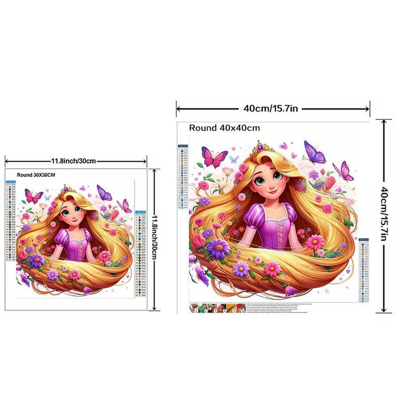 5D DIY Diamond Arts Colorful Painting Kit, Cartoon Princess Pattern Diamond Arts Colorful Painting without Frame, DIY Decor Painting for Bedroom