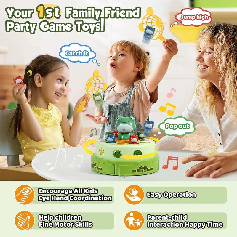 lovebrick Frog Game Rotating Ejection Toy Games for Kids Age 4-6, Bounce and Catch  Frog Board Games for Kids 4-8,Family Games Toys for 5-7 Boys Girls, Birthday Gifts for Toddlers 3-5 Preschool Toys for Birthday Gifts for Toddler Toys & Games