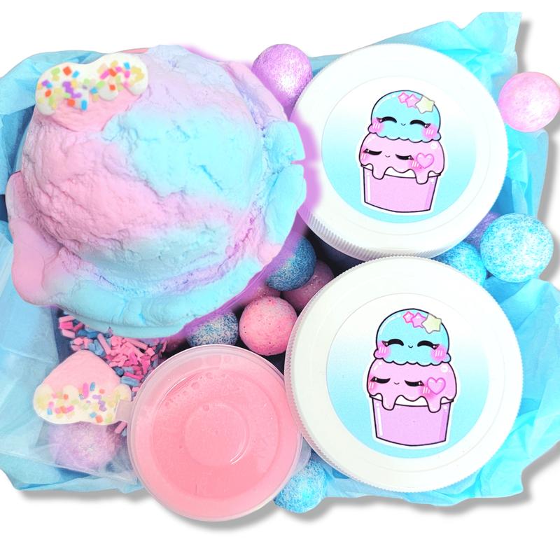 Cotton Candy Ice Cream Scoops DIY Slime Kit