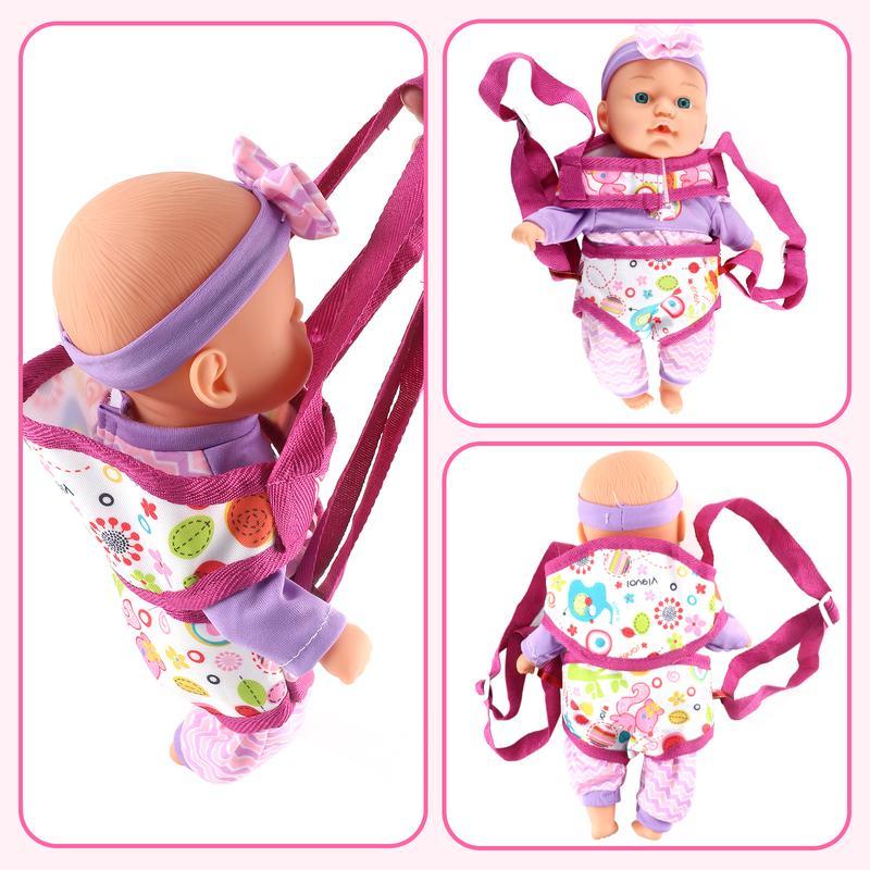 deAO Doll Stroller Nursery Role Play Set with a Variety of Feeding Toy and Play Mat Travel Cot Carrier Stroller and Travel Bag, Christmas Gift