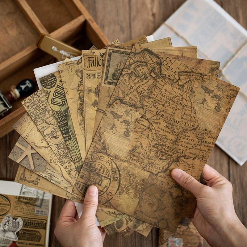10pcs set Random Vintage Magazine  Diary Paper Material, Diy Material for Scrapbooking Craft